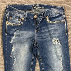 Rue21 Women's Blue Distressed Jeans Size 9/10